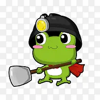 拿锅铲的青蛙煤矿工人