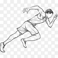 马拉松手绘跑步的男人