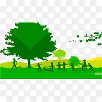 绿色清新社区活动户外健康环保