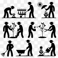 植树节集体挖坑种树