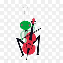 创意拉大提琴昆虫
