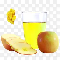 苹果汁素材和切片苹果素材