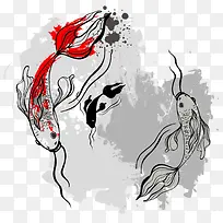 手绘中国风阴阳鱼
