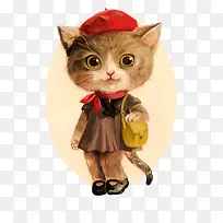 素描手绘素材 卡通小猫