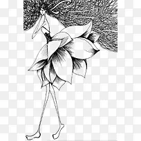 手绘莲花仙子