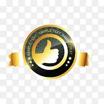 黑金风格logo拇指点赞