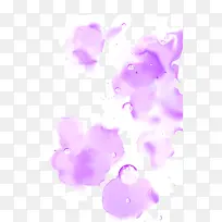 紫色墨迹和水珠