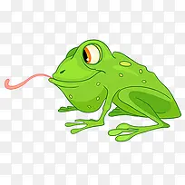 吐舌头的绿色青蛙
