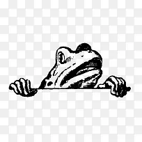 青蛙 小矮人 黑白线稿