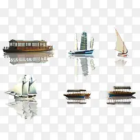 各种帆船船只