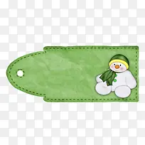 绿色可爱雪人宝宝书签