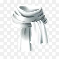 白色的冬天羊绒围巾