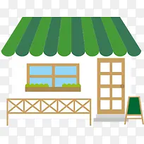 春季简约绿色小店