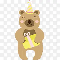 可爱过生日的小棕熊