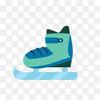 绿色溜冰鞋矢量图