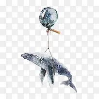 星空-气球与鲸鱼