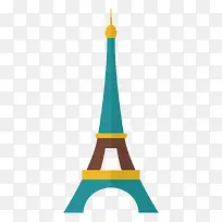 彩色巴黎铁塔建筑旅游景点素材