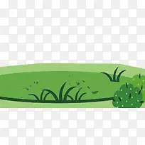 绿色手绘草坪插画