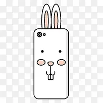 手绘小兔子彩色手机壳图案