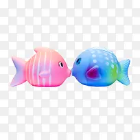 可爱的彩虹糖色亲嘴鱼