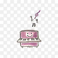 紫色的卡通钢琴