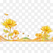 重阳节手绘卡通菊花