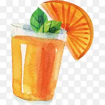 矢量图橙色橘子果汁