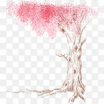 红色美丽情人节花树