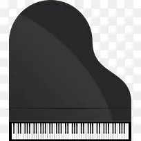 黑色简约钢琴矢量图