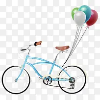 糖果色气球卡通自行车