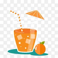 橙色橙汁饮料矢量图