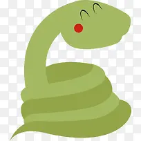手绘绿蛇矢量图