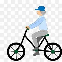 骑自行车的老年人设计