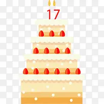 庆祝生日多层蛋糕