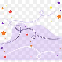 紫色儿童节星星曲线背景