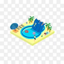 水上乐园夏日玩水滑梯游泳2.5
