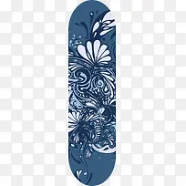 蓝色花纹滑板