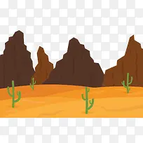 矢量装饰沙漠风景插画