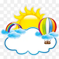 精美太阳云朵气球标签