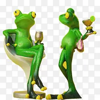 实物酒吧两只青蛙