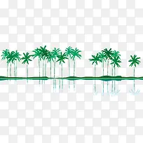 夏季椰子树岛矢量