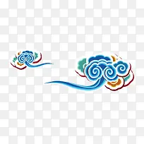 蓝色中国风海浪装饰图案