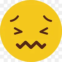 黄色可爱圆脸矢量撇嘴表情