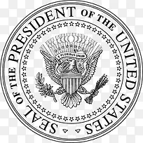 黑白风格复杂总统印章