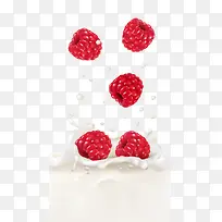 红色树莓牛奶矢量图