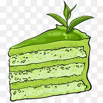 抹茶蛋糕矢量插画