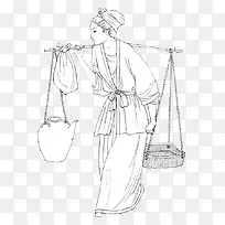 简笔画挑担子