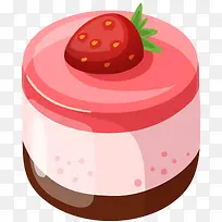 草莓小蛋糕矢量插画