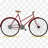 酒红色脚踏车