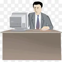 认真工作的办公室职员